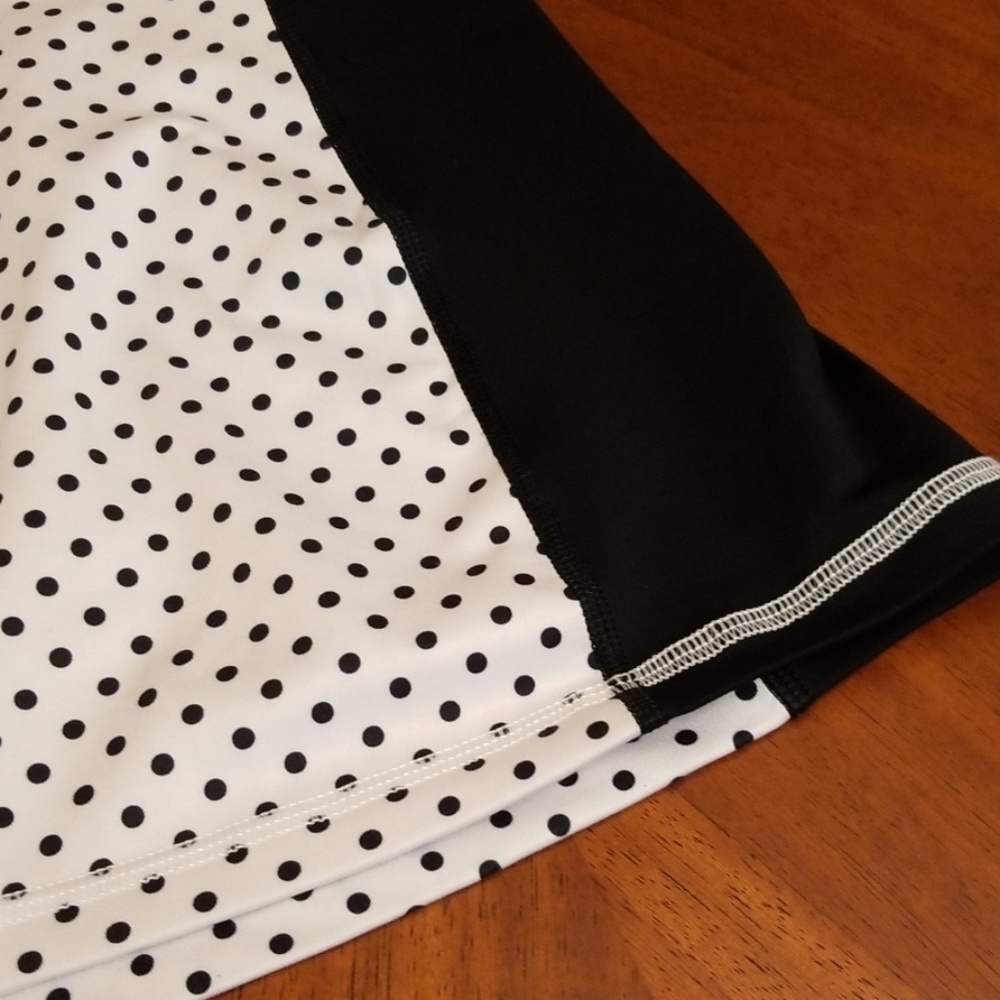 Athleta black polka dot racer back tank top M208 - Picture 2 of 7